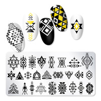 MOBRAY Nouvelle conception Plaque de stamping pour nail art, avec racloir et tampon, forme rectangulaire, pour manucure DIY et strass à ongles