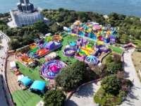 Parc d'attractions gonflable géant commercial en plein air, aire de jeux, parc d'attractions, parcours d'obstacles gonflable pour enfants, parc familial