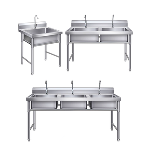 Nuovissimo di Fabbrica, Prezzi Convenienti, per Scuole Commerciali, Ristoranti, Bar, Tre Lavelli, Lavandini - Product Image 5