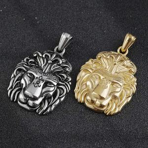 Collar de Acero Inoxidable al por Mayor de Fábrica, Joyería Punk de Buena Calidad, Colgante de Cabeza de León para Hombre, Estilo Hip Hop - Product Image 3