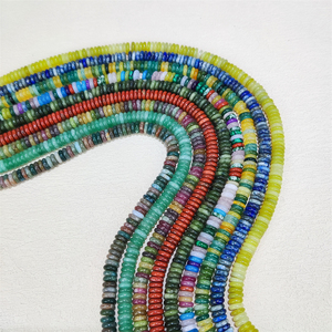 Forniture per la creazione di gioielli 2x6mm setto perline di <span class=keywords><strong>pietra</strong></span> naturale a forma di abaco pietre semipreziose rosso diaspro Rondelle perle sciolte - Product Image 5