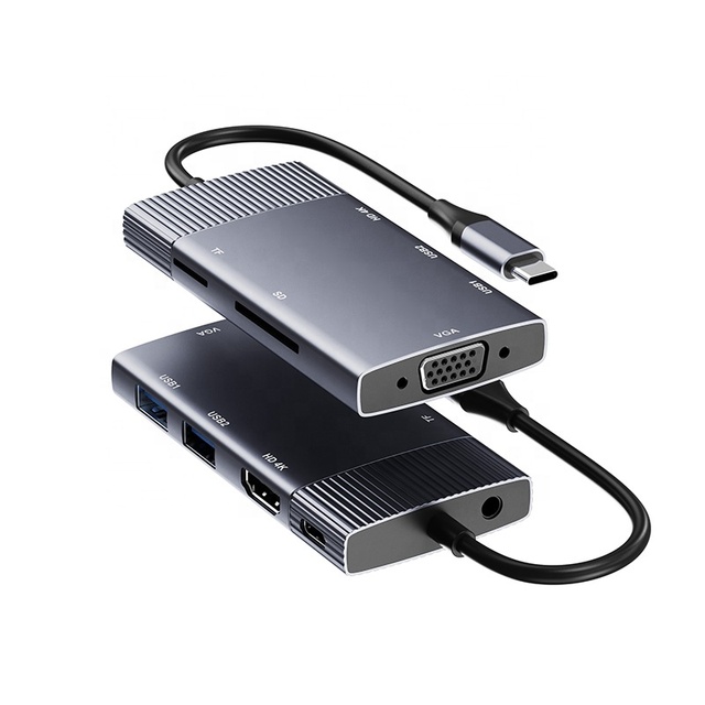 USB C Hub Multi-Port Adapter With HDMI VGA USB C Splitter Charger Hub for MacBook Pro Dell XPS Laptops