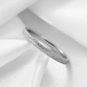 <b>Couple</b> <b>Rings</b> 2Mm Brushed Stainless Steel Gold Rose Gold Unisex Gift Jewelry - Product Image 4
