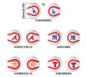 Novedad, Cuentas de Silicona con Diseño de la Liga de Fútbol Americano en 3D, Cuentas Deportivas para Pulseras, Dijes al por Mayor para Bolígrafos - Product Image 6