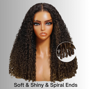 Peluca de Cabello Humano <span class=keywords><strong>con</strong></span> Encaje Frontal 13x6, Color Marrón <span class=keywords><strong>con</strong></span> Reflejos, Rizado Birmano, Densidad 300%, Encaje HD Transparente, Sin Pegamento - Product Image 2