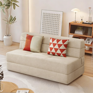 Canapé-lit rectangulaire moderne extensible, mobilier inclinable doux pour salon, chambre, hôtel, pliable en tissu pour appartements - Product Image 6
