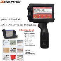 12.7MM 26 Langues QR Code à Barres Date Numéro Logo Portable Pas Cher De Poche En Ligne Imprimante À Jet D'encre Codage Par Lot Machine Pistolet D'impression