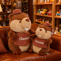 Peluche Marmotte Personnalisée, Jouet en Peluche Doux, Animal en Peluche Mignon avec Chapeau, Poupée Marmotte Habillée pour Commandes en Gros, Fournitures de Jouets, Revente