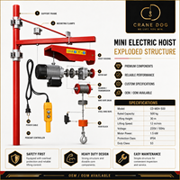 Palans électriques industriels PA600, mini palan à câble en acier, capacité de charge 600 kg, vitesse de levage 10 m/min, certifié ISO CE