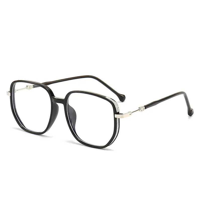 Oversized Shinning Diamond Large frame HD UV400 Sunglasses designer TR90 anti blue blocking light glasses for women men