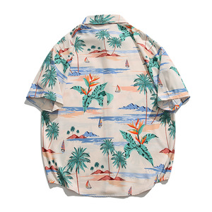 Chemise perlée à manches courtes pour <span class=keywords><strong>homme</strong></span>, style <span class=keywords><strong>japonais</strong></span>, coupe ample, protection solaire, tendance, décontractée, sensation fraîche, sans repassage - Product Image 2