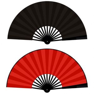 Éventail pliant en tissu personnalisé avec logo en bambou pour homme, grand format, vente en gros - Product Image 6