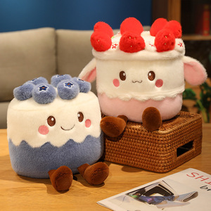 ตุ๊กตาเค้กวันเกิดน่ารัก ของเล่นตุ๊กตาผลไม้สอดไส้ ตุ๊กตาสตรอว์เบอร์รี มะม่วง บลูเบอร์รี ช็อกโกแลต สำหรับเด็ก - Product Image 3