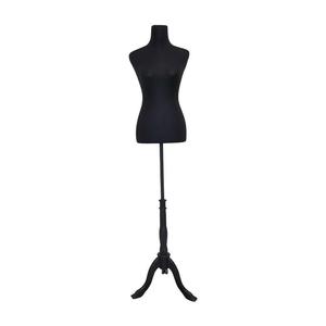 Maniquí ajustable <span class=keywords><strong>de</strong></span> medio cuerpo femenino, soporte <span class=keywords><strong>de</strong></span> exhibición en blanco y negro con patas <span class=keywords><strong>de</strong></span> espuma, cabeza <span class=keywords><strong>de</strong></span> busto, características <span class=keywords><strong>de</strong></span> mano para estante <span class=keywords><strong>de</strong></span> tienda <span class=keywords><strong>de</strong></span> ropa - Product Image 5