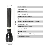 Linterna de aluminio LED para exteriores, superbrillante, impermeable, de larga distancia, batería recargable, carga CC, linterna Led táctica