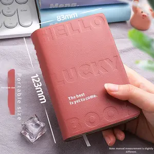 ए 7 आकार मोटे रंग ईंट पु नोटबुक 160 शीट पोर्टेबल जर्नल थर्मल बाइंडिंग चमड़ा कवर हार्डकवर मिनी जेब खाली - Product Image 4