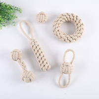 Ensemble de jouets pour chien en corde de chanvre naturelle gris écologique, jouets interactifs durables pour animaux de compagnie, accessoires pour animaux de compagnie, ensemble de jouets pour chien en corde de coton et de chanvre