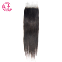 CLJhair Cabello Remy Indio, Cierre de Encaje 5x5, Extensiones de Cabello Virgen HD al por Mayor para Distribuidores