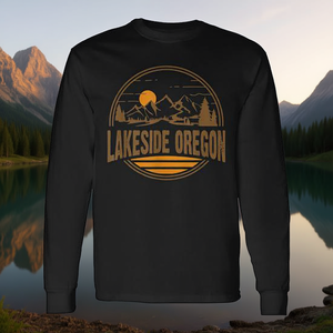 เสื้อยืดแขนยาวพิมพ์ลายของที่ระลึกการเดินป่าขึ้นภูเขาเลคไซด์ โอเรกอน - Product Image 3