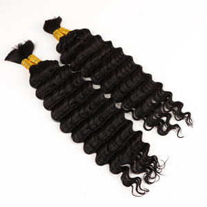 Orientfashion High Grade <strong>Deep</strong> <strong>Wave</strong> Hair Bundle Human Hair <strong>Extensions</strong> for Braiding Bundle No Weft Curly Bulk Human Hair - Product Image 2