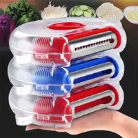 Couteau à éplucher rotatif multifonctionnel trois en un éplucheur de légumes de cuisine portable rond éplucheur de pommes en acier inoxydable