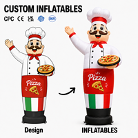 Modèle de danseur gonflable personnalisé, dessin animé, logo personnalisé, mascotte gonflable publicitaire pour restaurant