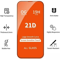 Verre 9D 18D 21D pour iPhone 16 15 14 12 13 Pro Max Mini, film de protection d'écran en verre trempé, protecteur d'écran