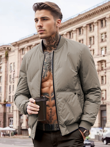 Giacca calda da <span class=keywords><strong>uomo</strong></span> giacca Bomber Full Zip <span class=keywords><strong>uomo</strong></span> autunno inverno Outwear antivento giacche imbottite spesse giacche imbottite calde - Product Image 5