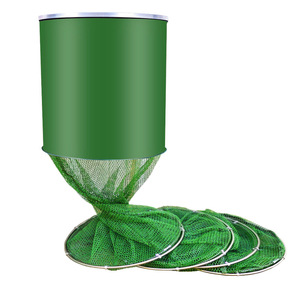 Nouveau filet de pêche pliable à double anneau en nylon avec cadre en acier inoxydable, couleur vert militaire, pour la pêche en extérieur - Product Image 5