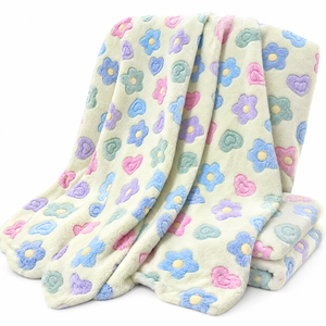 Coperta in Poliestere con Motivi Floreali, Plaid Rettangolare Pieghevole Portatile per Divano, Dormitorio, Ufficio - Product Image 1