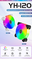 AFLION Factory OEM 120mm RGB Ventilateur ATX Air de refroidissement ARGB Gaming CPU Cooler Dissipateur thermique en plastique coloré pour boîtier de PC