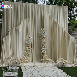 Decoraciones para Bodas al Aire Libre, Cortina de Tela en Forma de S Grande, Soporte Ajustable en Altura, Estante para Láminas de Nácar, Trapezoidal - Product Image 3