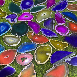 Vendita calda varie lastre Geode lastre rosa blu viola marrone giallo lastra Argentina agata Sice per la collezione decorazione per la casa - Product Image 1