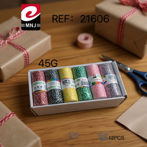 Nastro di cotone colorato Mnj, corda in bobina da 45 g, 12 pezzi, corde per imballaggio - Product Image 2