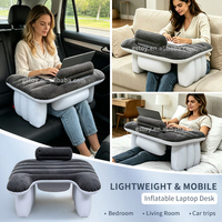 Bureau d'ordinateur portable gonflable ergonomique, plateau de lit portable floqué, table de lecture gonflable avec repose-pieds détachable