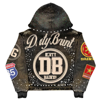 Streetwear à capuche délavé et délavé vintage personnalisé tricoté pour hommes veste à fermeture éclair surdimensionnée et lourde en coton 100% ODM