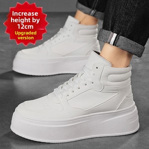 <span class=keywords><strong>Scarpe</strong></span> da <span class=keywords><strong>uomo</strong></span> bianche in microfibra <span class=keywords><strong>con</strong></span> <span class=keywords><strong>tacco</strong></span> nascosto da 12 cm, plateau spesso in stile coreano, rialzo invisibile da 10 cm, perfette per cosplay - Product Image 2