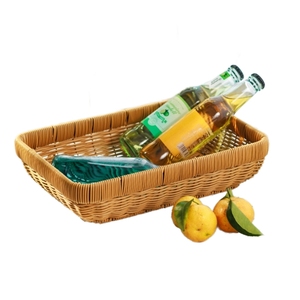 Modern El Yapımı Dikdörtgen Plastik Rattan Hasır Meyve Sepeti Ekmek Saklama Sepetleri Ev ve Mutfak - Product Image 3