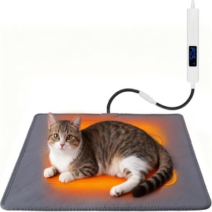 Pet <b>Heating</b> <b>Pad</b> 10 Adjustable Temperature <b>Dog</b> Cat <b>Heating</b> <b>Pad</b> with Timer Waterproof Indoor Silicone Electric Pet <b>Heat</b> Mats - Product Image 1