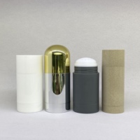 Choebe 15ml 30ml 50ml 75ml Contenant de déodorant rond de luxe en plastique PP remplaçable, tube anti-transpirant à mécanisme rotatif