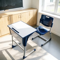 Chaise de bureau scolaire de style moderne et simple, couleur neutre, adaptée à l'étude à domicile et en classe, matériau durable