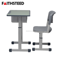 Ensemble bureau et chaise pour étudiant réglable en hauteur, robuste, ergonomique, avec grand rangement pour livres, idéal pour la salle de classe