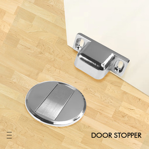 Tope de Puerta Magnético de Aleación de Zinc, Acero Cepillado, Invisible, Fácil de Instalar, Diseño Minimalista - Product Image 1