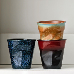 Tasses à café créatives 3D en papier <span class=keywords><strong>froissé</strong></span> réutilisables – Design irrégulier, style italien, en poterie froissée - Product Image 2