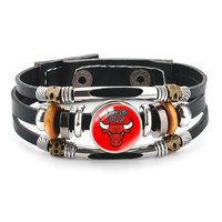 Bracelet personnalisable en cuir et acrylique pour fan de club de baseball - Léger et étanche pour événements sportifs et sports d'équipe