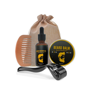 Beard Balm Men's Beard Kit 60g With Oil Comb <b>Roller</b> <b>Bag</b> Set For Beard Care - Product Image 1
