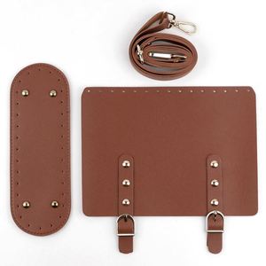 Kit de sac à main en cuir PU DIY, accessoires au crochet, imprimé gaufré, design moderne portable, bandoulière/sangle croisée - HR - Product Image 5