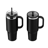 Gobelet isotherme personnalisé en acier inoxydable de 40 oz avec poignée, isolation sous vide 12-24h, vente en gros, pour la rentrée scolaire, anti-fuite