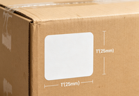 Label Barcode Persegi Panjang Berlubang 25x25mm Kompatibel dengan Printer Thermal DYMO, Perekat Kuat, Tahan Minyak