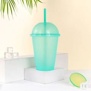 Vaso de 500 ml al por mayor con purpurina para granizados, ideal para bebidas frías, catering, con tapa, de PP, para niños - Product Image 4